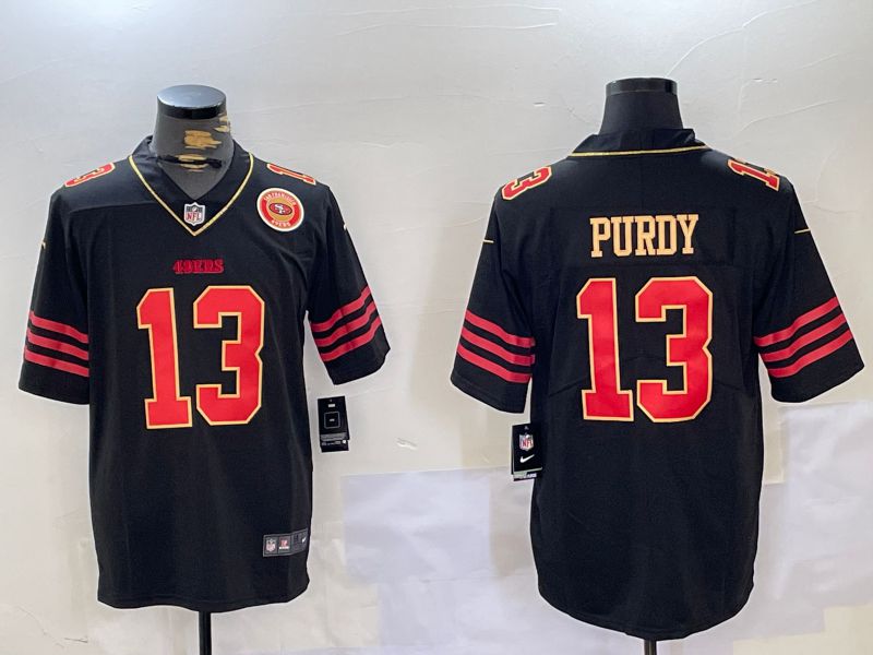 Men San Francisco 49ers #13 Purdy Black Gold 2024 Nike Vapor Limited NFL Jersey style 10274